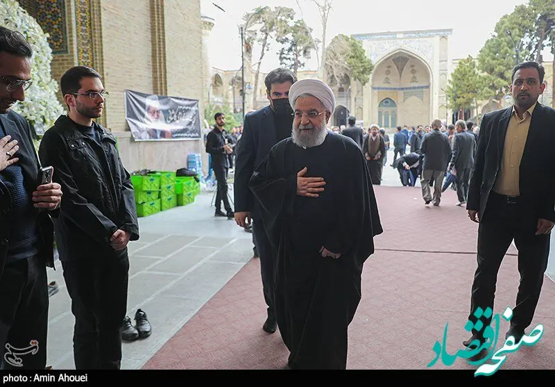 حسن روحانی در مراسم ترحیم آیت‌الله محمد امامی کاشانی