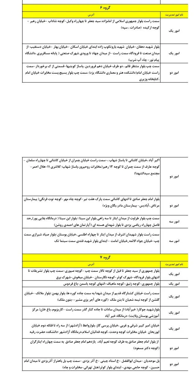 جدول کامل خاموشی برق یزد شنبه ۴ مرداد ۱۴۰۴ / زمان‌بندی قطعی برق ۲ ساعته گروه‌های مختلف