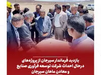 بازدید فرماندار سیرجان از پروژه‌های درحال احداث شرکت توسعه فرآوری صنایع و معادن ماهان سیرجان