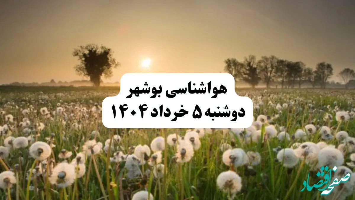 خبر فوری هواشناسی استان بوشهر دوشنبه ۵ خرداد ۱۴۰۴ | اطلاعیه هواشناسی بوشهر فردا دوشنبه ۵ خرداد ۱۴۰۴ | هوانیمه ابری و شرجی