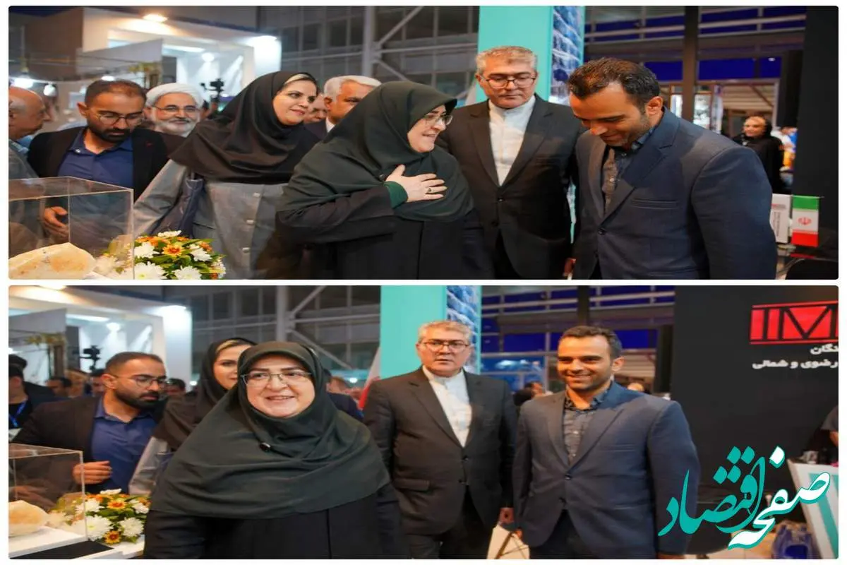 حضور سخنگوی دولت در غرفه مجتمع سنگ آهن سنگان در نمایشگاه صنایع دستی مشهد