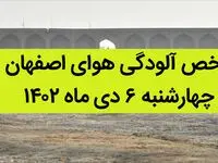 شاخص آلودگی هوای اصفهان امروز چهارشنبه ۶ دی ماه ۱۴۰۲ + کیفیت هوای اصفهان امروز به تفکیک مناطق