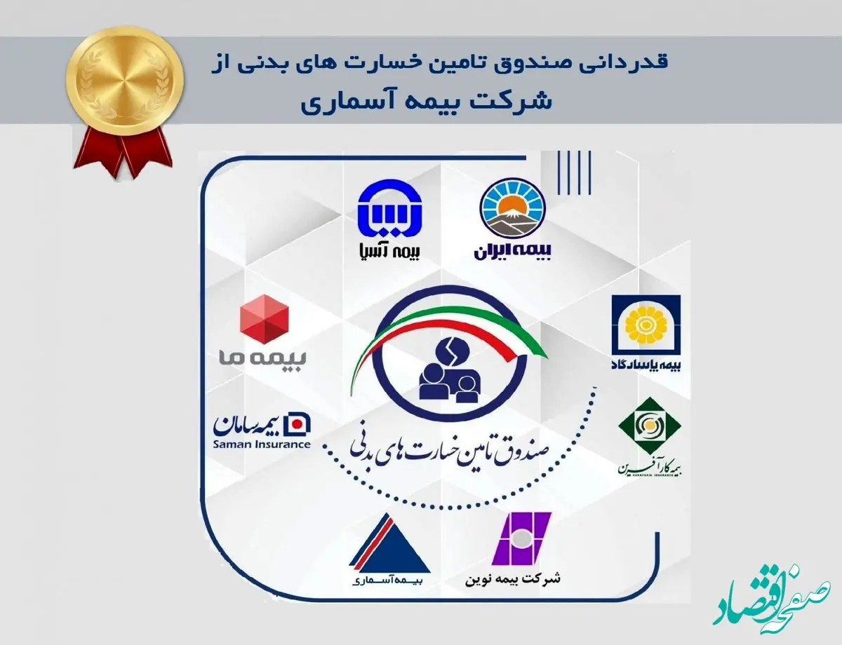قدردانی صندوق تامین خسارت های بدنی از شرکت بیمه آسماری