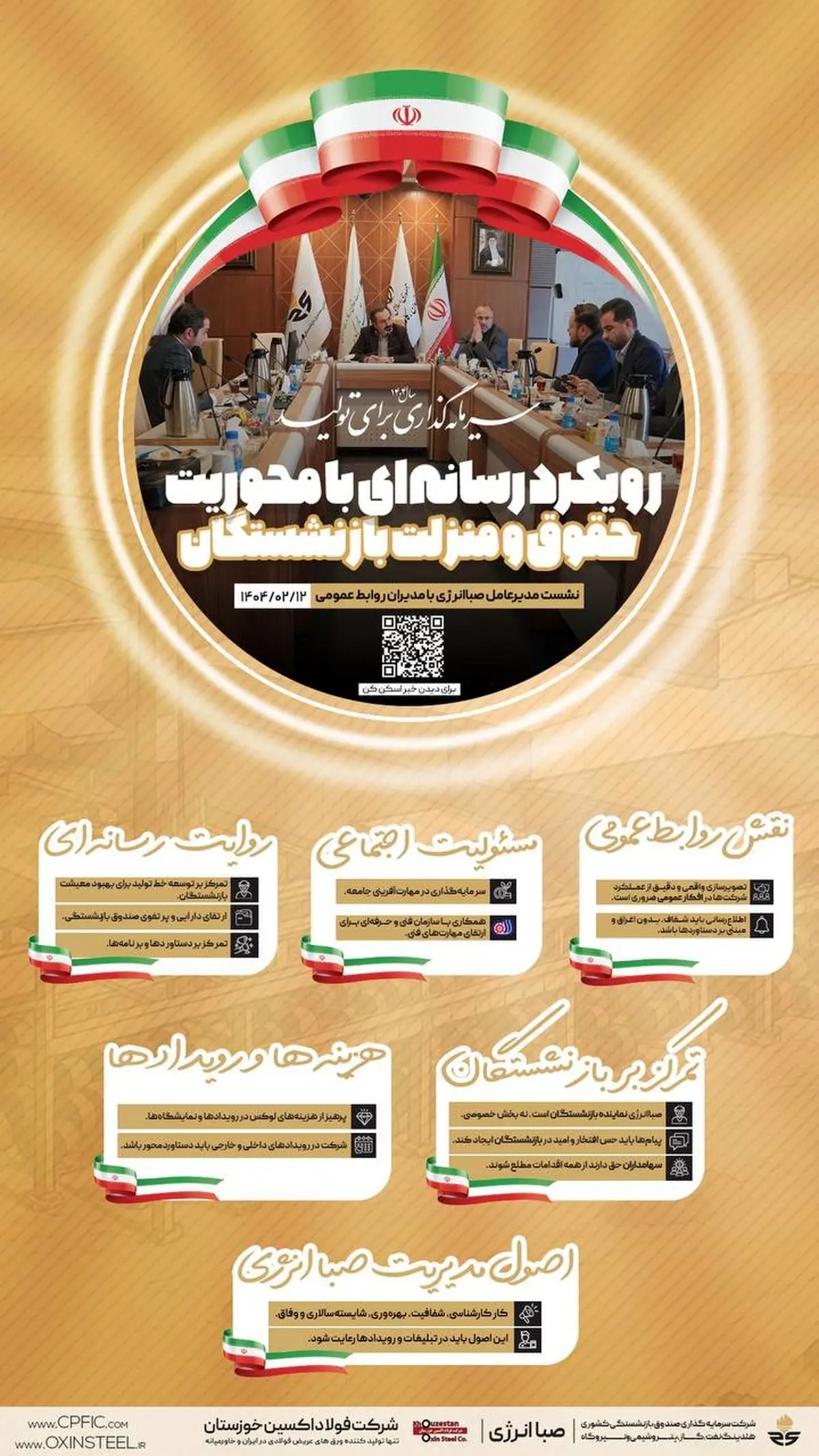 اینفوگرافی: نشست مدیر عامل هلدینگ صبا انرژی با روابط عمومی های شرکت های تابعه هلدینگ