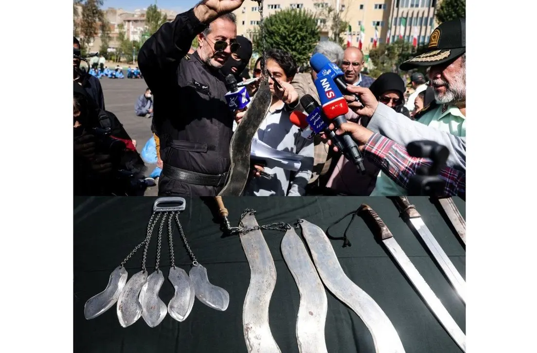 سلاح عجیب وغریب از ارازل و اوباش تهران ضبط شد 