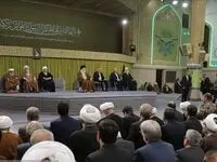 تصویری خاص از محمود احمدی نژاد در بیت رهبری/ این دو فرد معروف کنار هم/ حدادعادل هم آمده بود