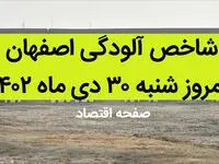 شاخص آلودگی اصفهان امروز شنبه ۳۰ دی ماه ۱۴۰۲