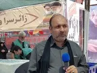 موکب شهدای فولاد خوزستان بزرگ ترین موکب مرز چذابه به صورت شبانه روزی پذیرای زائران اربعین است