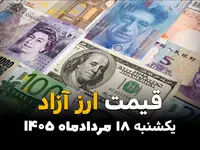 قیمت ارز آزاد امروز یکشنبه ۱۸ مرداد ۱۴۰۵؛ دلار و ارزهای آزاد کاهشی شدند