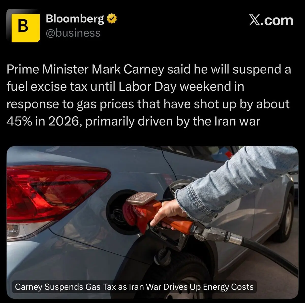 عیدی نخست وزیر کانادا به کارگران| مالیات بنزین روز کارگر لغو شد