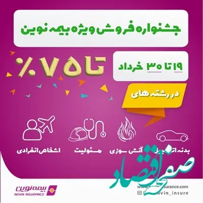 جشنواره فروش ویژه بیمه نوین در خرداد 1403