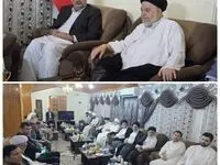 دکتر محمد سعید اربابی، رئیس هیات مدیره و مدیرعامل سازمان منطقه آزاد چابهار میزبان حجت‌الاسلام والمسلمین حاج‌آقا شهرستانی، نماینده آیت‌الله‌العظمی سیستانی و هیأت همراه