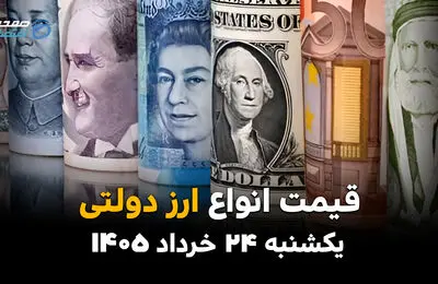 قیمت ارز دولتی امروز یکشنبه ۲۴ خرداد ۱۴۰۵ | نرخ جدید دلار دولتی و یورو اعلام شد