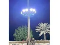 اجرای عملیات ترمیم روشنایی کمپ پارک ها و فضای شهری قشم
