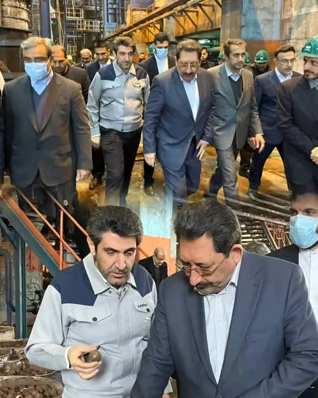 حضور وزیر محترم صنعت، معدن و تجارت، مهندس اتابک و هیات همراه در شرکت صنایع معدنی فولاد سنگان