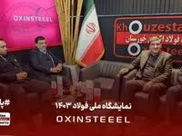 حضور مدیرعامل و رئیس هیات مدیره شرکت فولاد اکسین خوزستان در غرفه این شرکت در نمایشگاه ملی فولاد ایران در برج میلاد