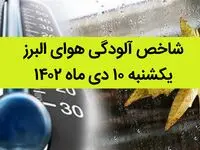 شاخص آلودگی هوای البرز امروز یکشنبه ۱۰ دی ماه ۱۴۰۲ + کیفیت هوای البرز امروز به تفکیک مناطق