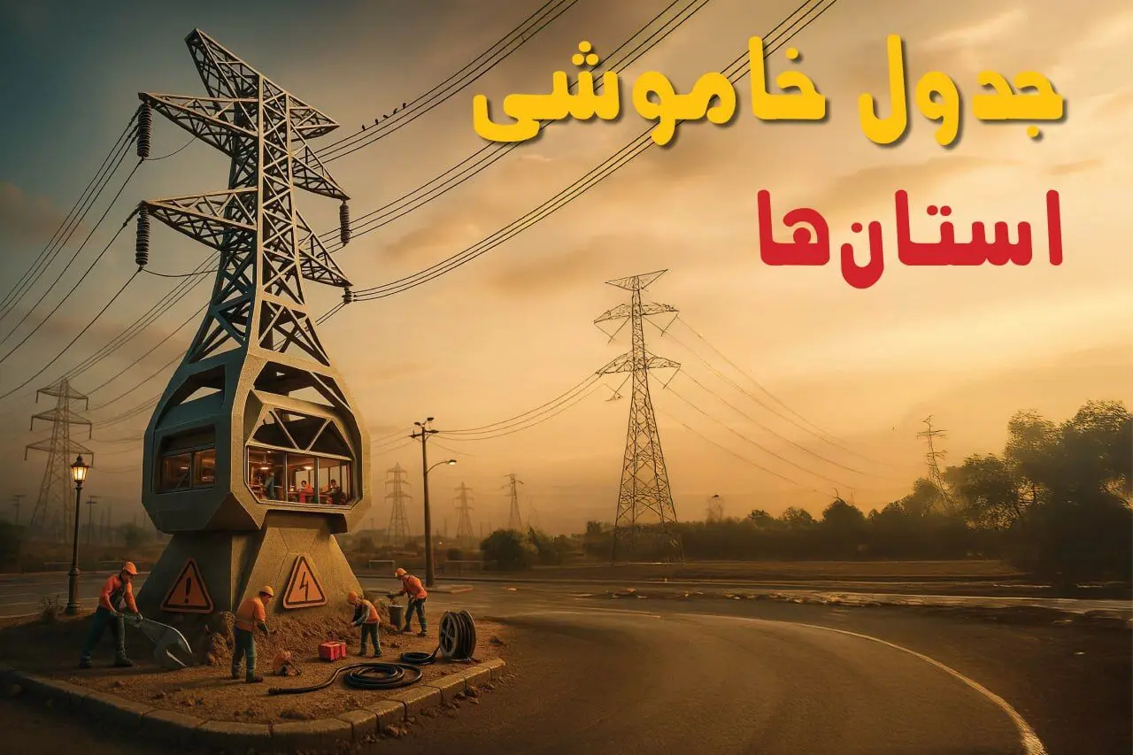 جدول خاموشی برق شهرستان ها فردا دوشنبه ۲۶ خرداد ۱۴۰۴ + ساعت قطع برق استان ها  دوشنبه ۲۶ خرداد ۱۴۰۴