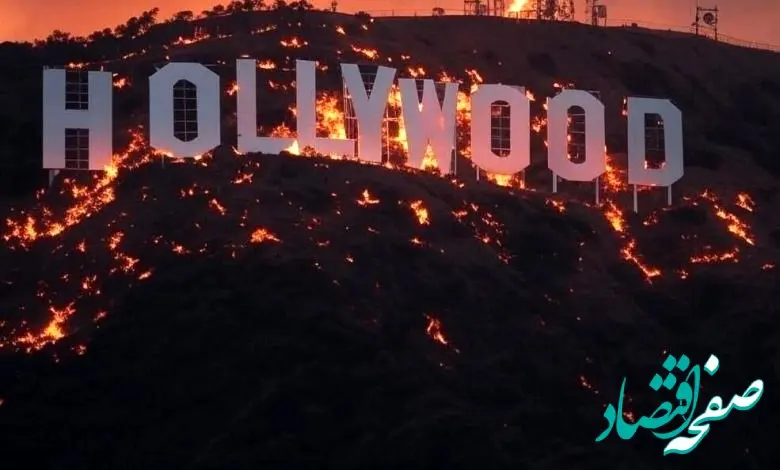 تابلوی معروف هالیوود در آتش سوخت