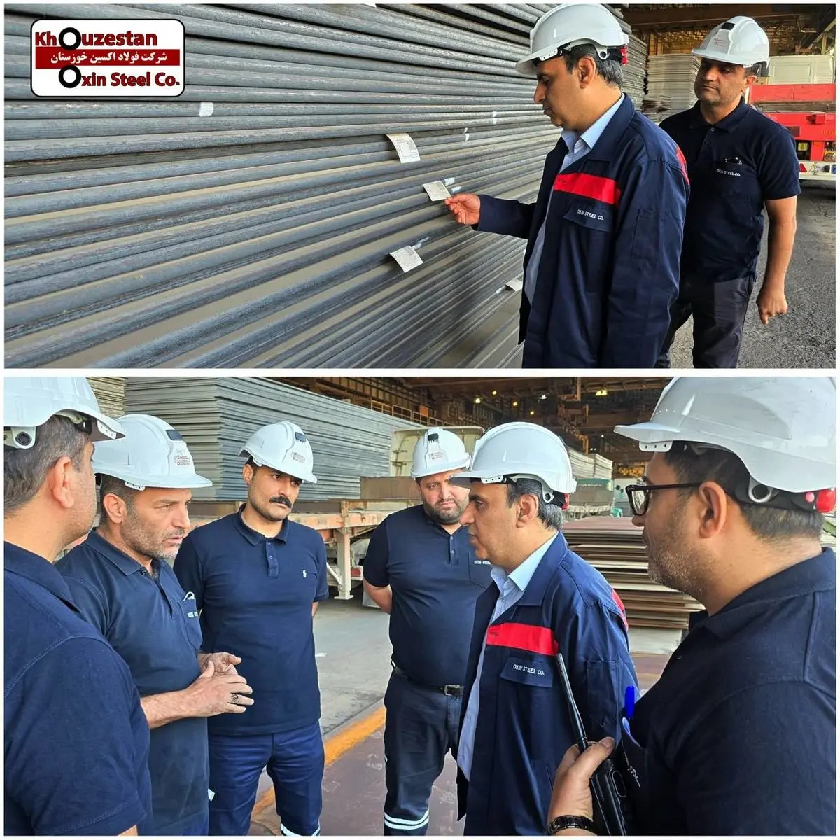 بازدید مدیر عامل شرکت فولاد اکسین خوزستان از انبار محصولات؛تأکید بر بهینه‌سازی فرآیندها و قدردانی از کارکنان
