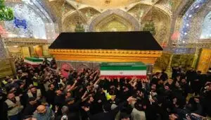 پایان مراسم تشییع پیکر مطهر رهبر شهید در کربلای معلی ؛ مشهد چشم انتظار است