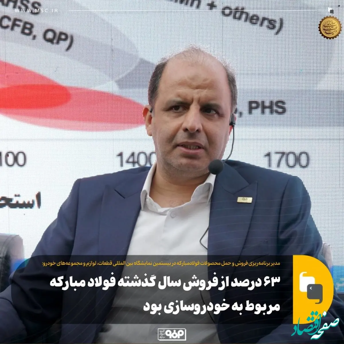 ۶۳ درصد از فروش سال گذشته فولاد مبارکه مربوط به خودروسازی بود