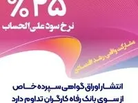 انتشار اوراق گواهی سپرده خاص از سوی بانک رفاه کارگران تداوم دارد