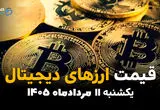 قیمت بیت کوین امروز یکشنبه ۱۱ مرداد ۱۴۰۵ + جدول قیمت رمزارزها