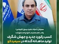 کسب رکورد جدید و جهش شگرف تولید ماهانه گندله در سیمیدکو