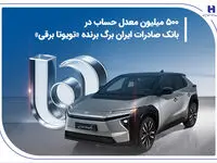 500 میلیون معدل حساب در بانک صادرات ایران برگ برنده «تویوتا برقی»