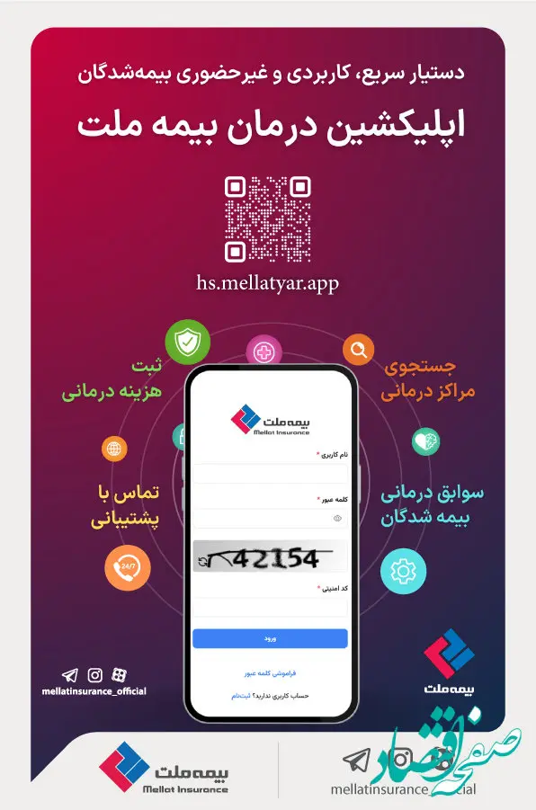 اپلیکیشن درمان بیمه ملت در دسترس بازنشستگان صندوق بازنشستگی کشوری قرار گرفت