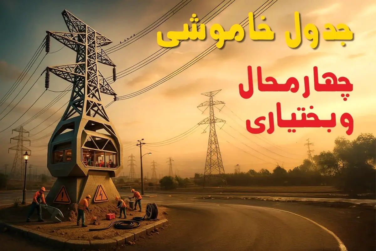 جدول خاموشی برق شهرکرد فردا دوشنبه ۱۲ خرداد ۱۴۰۴ + ساعت قطع برق استان چهارمحال و بختیاری دوشنبه ۱۲ خرداد