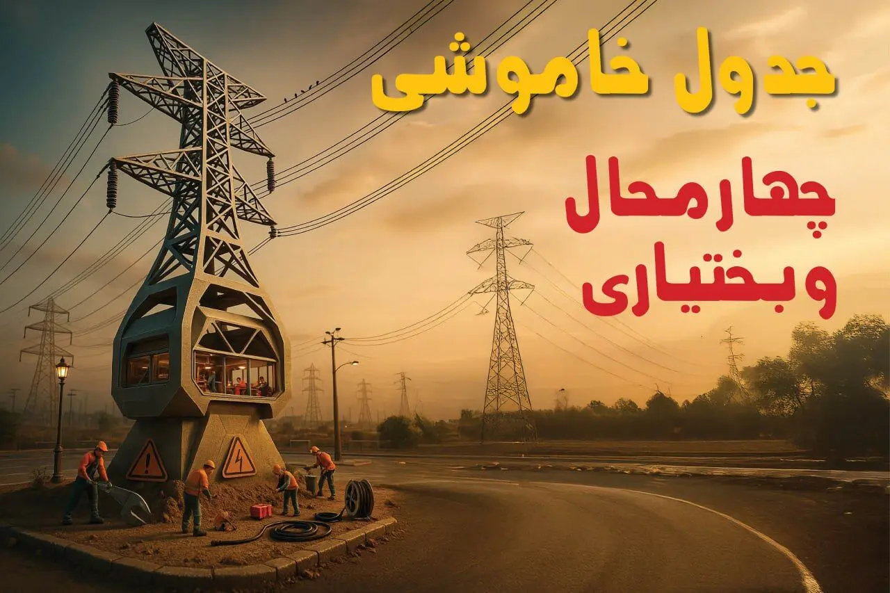 جدول خاموشی برق شهرکرد فردا دوشنبه ۱۲ خرداد ۱۴۰۴ + ساعت قطع برق استان چهارمحال و بختیاری دوشنبه ۱۲ خرداد