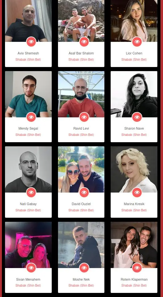 افشای اطلاعات ۵۰ افسر ارشد شاباک