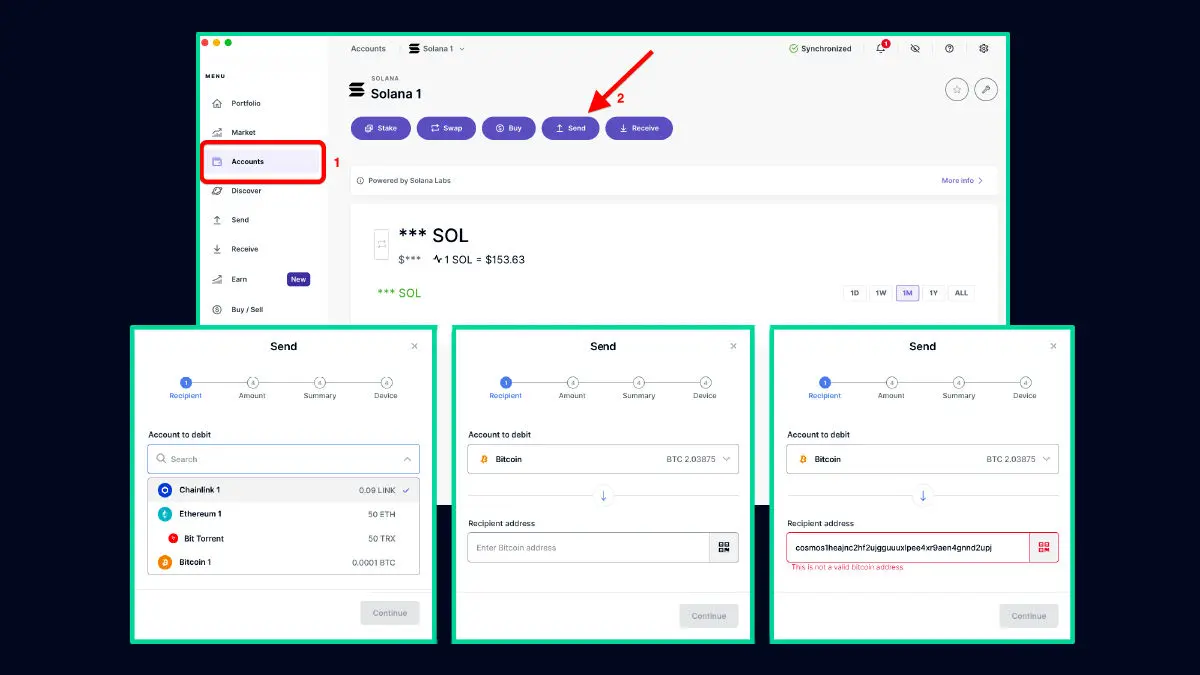 وارد کردن مقدار تتر برای ارسال