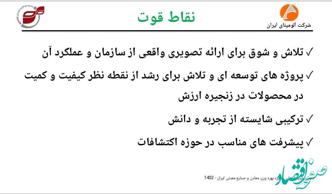 پایان فرآیند ارزیابی دهمین دوره جایزه بهره وری معادن و صنایع معدنی شرکت آلومینای ایران