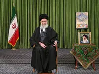 عکس / تابلو نصب شده در محل پیام نوروزی رهبر انقلاب اثر کدام هنرمند است؟