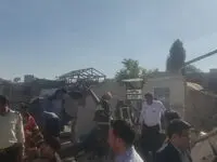 تخریب کامل یک خانه در انفجار کرمانشاه