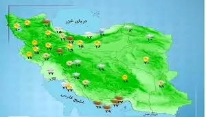 رگبار پراکنده باران در ۵ استان نوار شمالی کشور