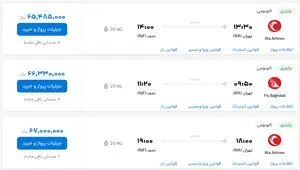 قیمت احتمالی بلیط هواپیما تهران-نجف، ۱۷ اردیبهشت ۱۴۰۳