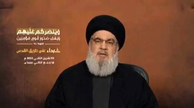 سخنرانی کوبنده دبیر کل حزب الله لبنان ؛ طوفان الاقصی صددرصد فلسطینی بوده است / زبان از بیان صبر و ایمان مردم غزه قاصر است / اسرائیل ترسو ، ناتوان و شکست خورده است