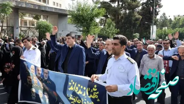 حضور مدیرعامل، اعضای هیأت‌مدیره، مدیران ارشد و کارکنان بانک توسعه صادرات ایران در آیین تشییع شهدای اقتدار