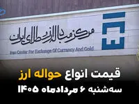 قیمت ارز حواله‌ای امروز سه‌شنبه ۶ مرداد ۱۴۰۵ | نرخ حواله دلار و یورو افزایش یافت