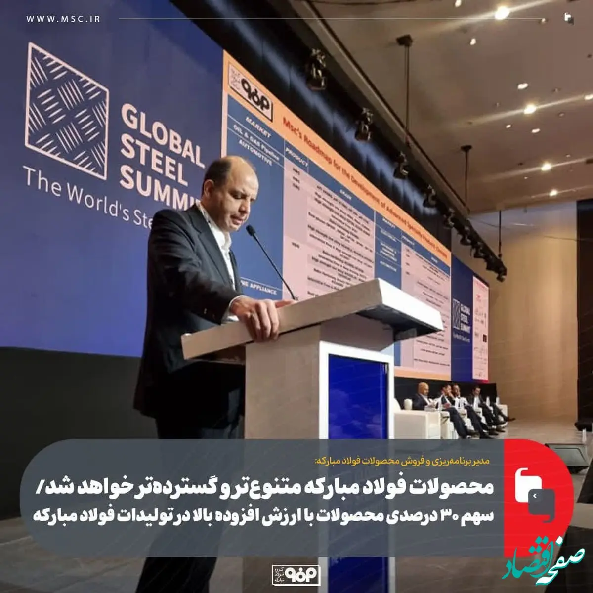 محصولات فولاد مبارکه متنوع‌تر و گسترده‌تر خواهد شد/ سهم ۳۰ درصدی محصولات با ارزش افزوده بالا در تولیدات فولاد مبارکه