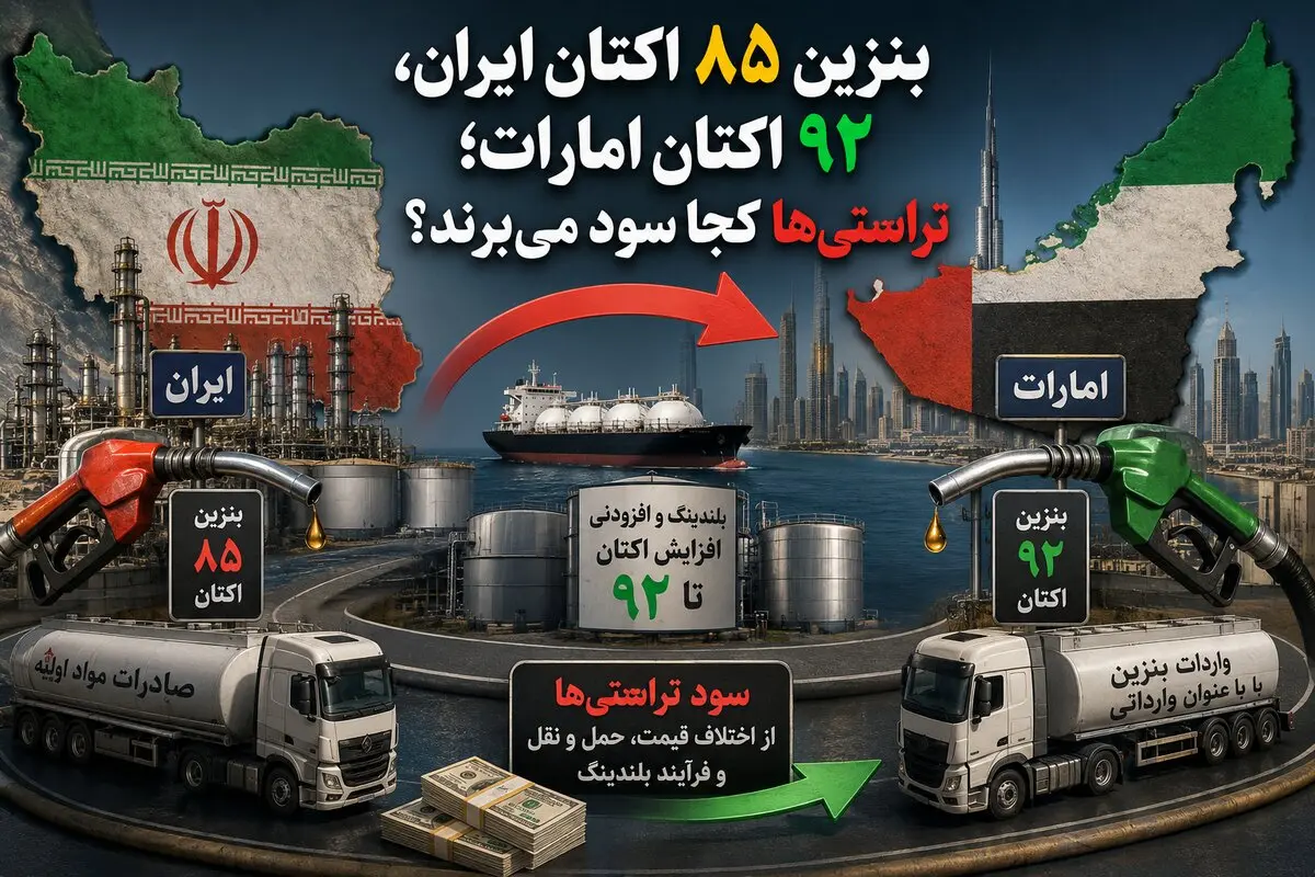 بنزین ۸۵  اکتان ایران، ۹۲ اکتان امارات؛ تراستی‌ها کجا سود می‌برند؟