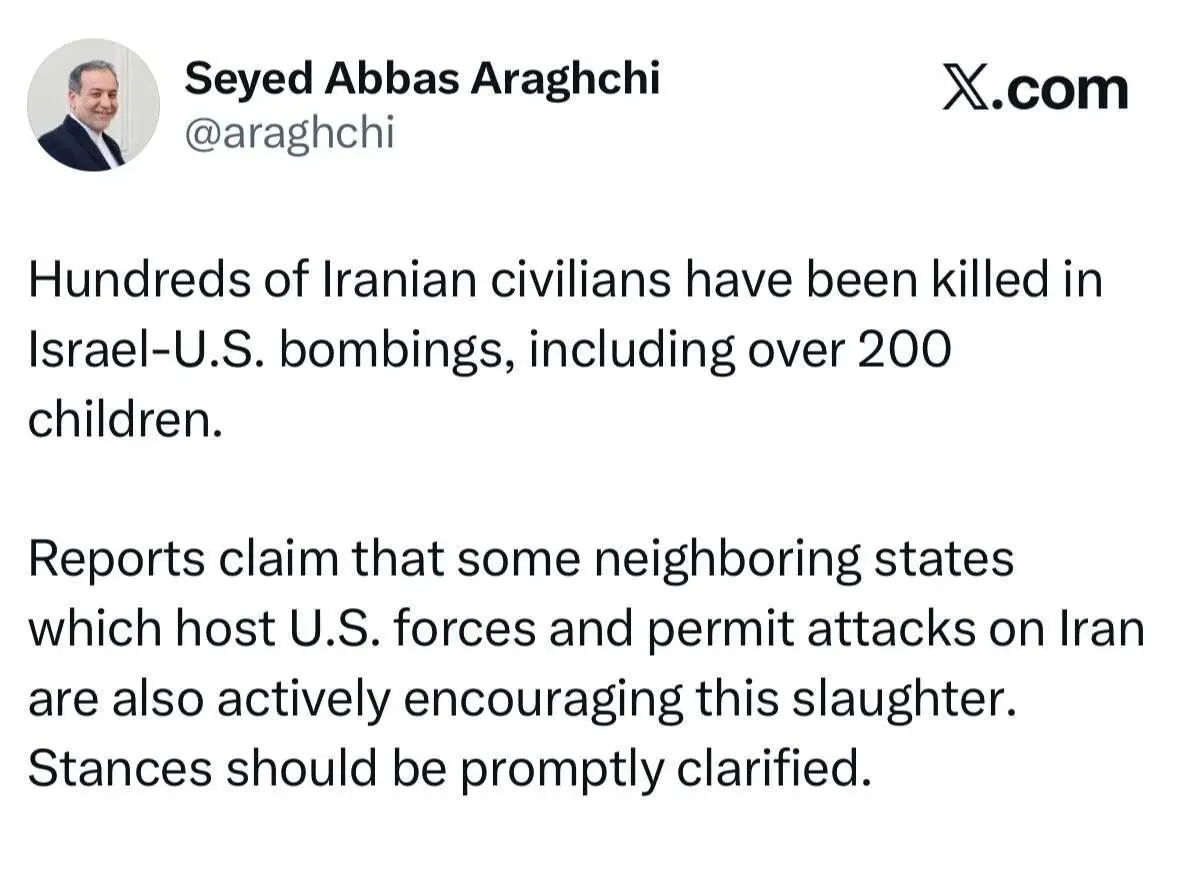 عراقچی: کشورها ضروری است موضع خود را درباره ترغیب و تشویق حمله به ایران شفاف اعلام کنند