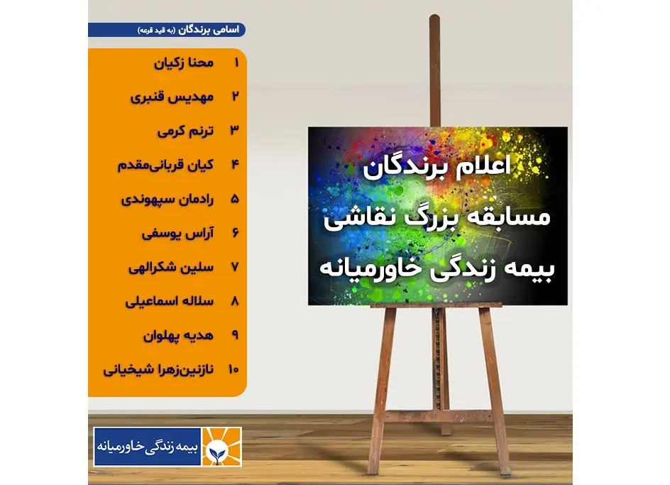 اعلام برندگان مسابقه بزرگ نقاشی بیمه زندگی خاورمیانه