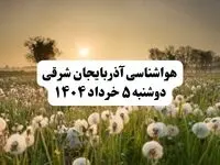 خبر فوری هواشناسی آذربایجان شرقی دوشنبه ۵ خرداد ۱۴۰۴ | اطلاعیه هواشناسی تبریز فردا دوشنبه ۵ خرداد ۱۴۰۴ | این شهرها طوفانی می شود

