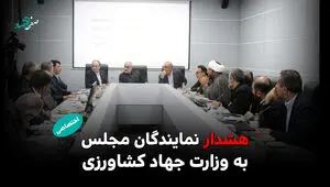 هشدار نمایندگان مجلس به وزارت جهاد کشاورزی