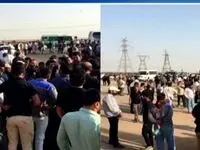 تجمع جمعی از کارگران شرکت فولاد شادگان مقابل فرمانداری